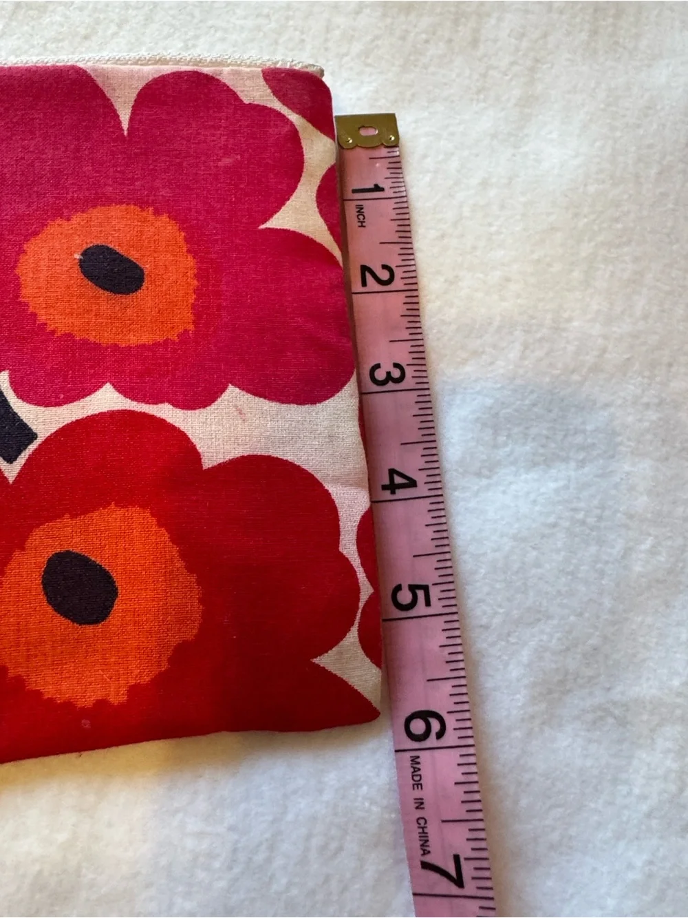 Marimekko Unikko Zip Pouch Cosmetic Bag 8”x6”